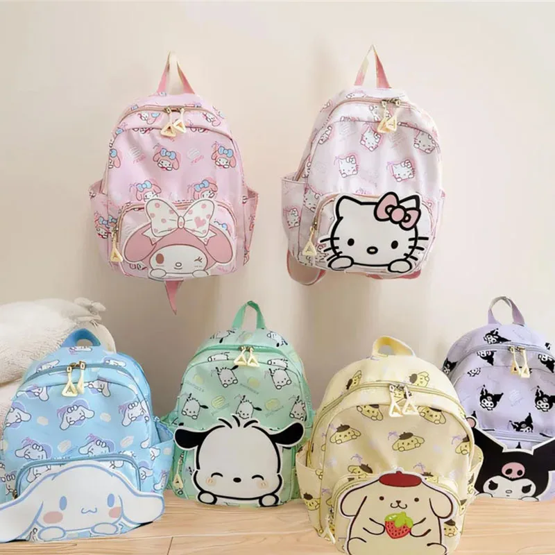 

Sanrio Kuromi детские сумки аниме Cinnamoroll Kawaii Детский рюкзак Hello Kitty девочки детский сад сумка на плечо школьный рюкзак подарки