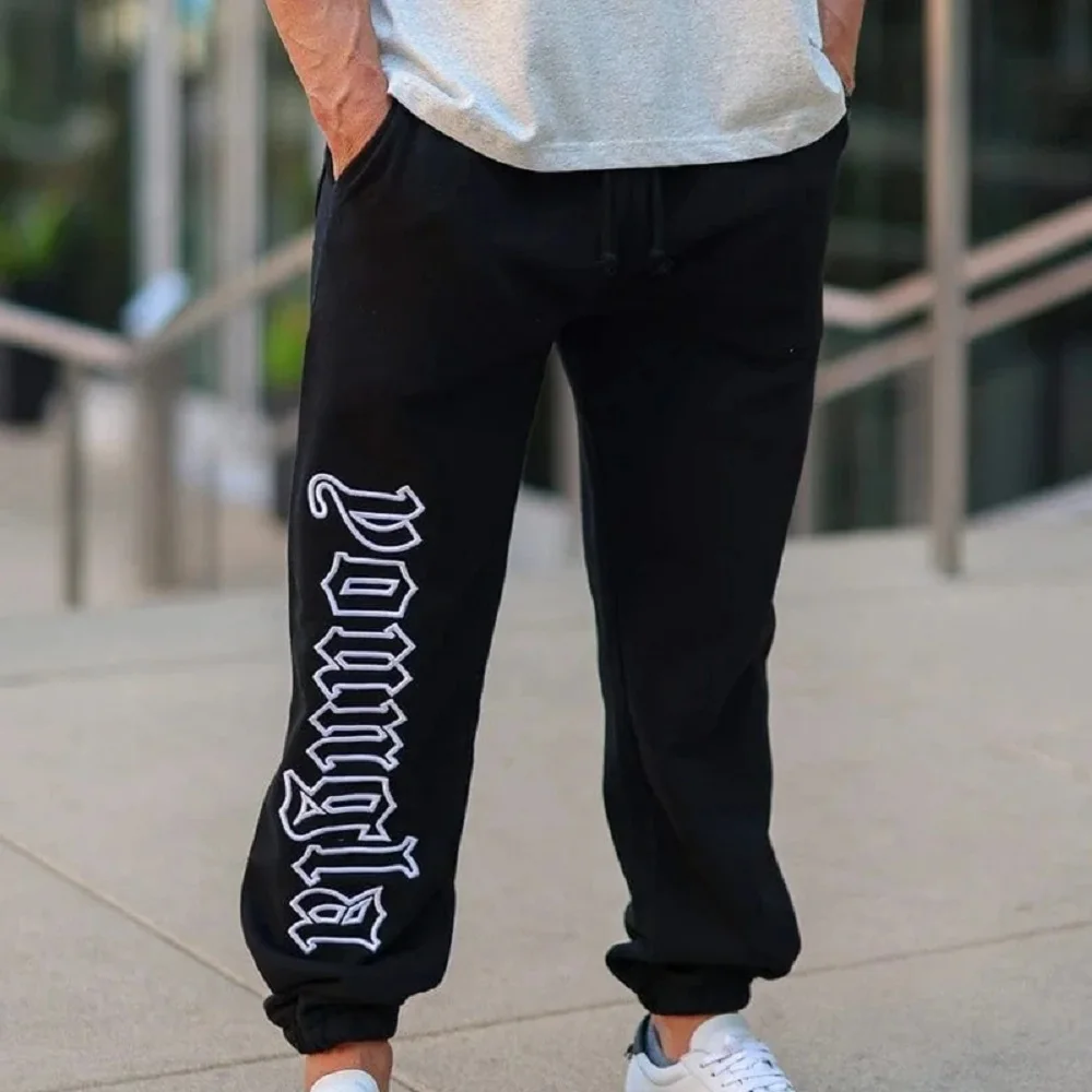 Brand Jogging Gym Sports Trousers Fitness Men's Sports Pants Fashion Men's American Casual Pant Mid-waist Drawstring Pants