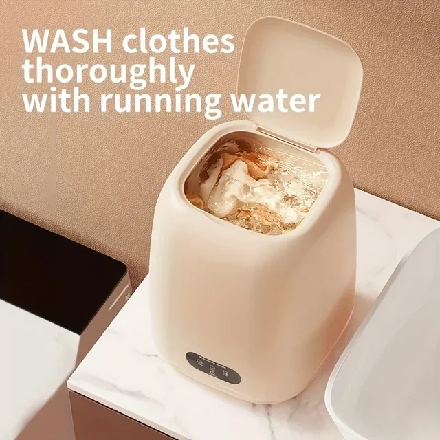 Mini Washing Machine,Portable Electric Laundry Machine with Dual-Use Elution,Silent Operation for Travel & Small Household Items 5