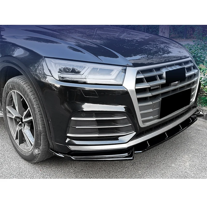 아우디 Q5 FY 2018-2020 블랙 카본 ABS 프론트 범퍼 립 스포일러 바디킷 3PCS 범퍼 보호