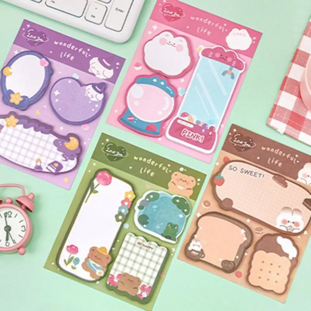 

Kawaii Cartoon Strawberry Rabbit Bear Sticky Notes Memo Pad Cute Message N Times Sticky Office Stationery Supply Journal Planner