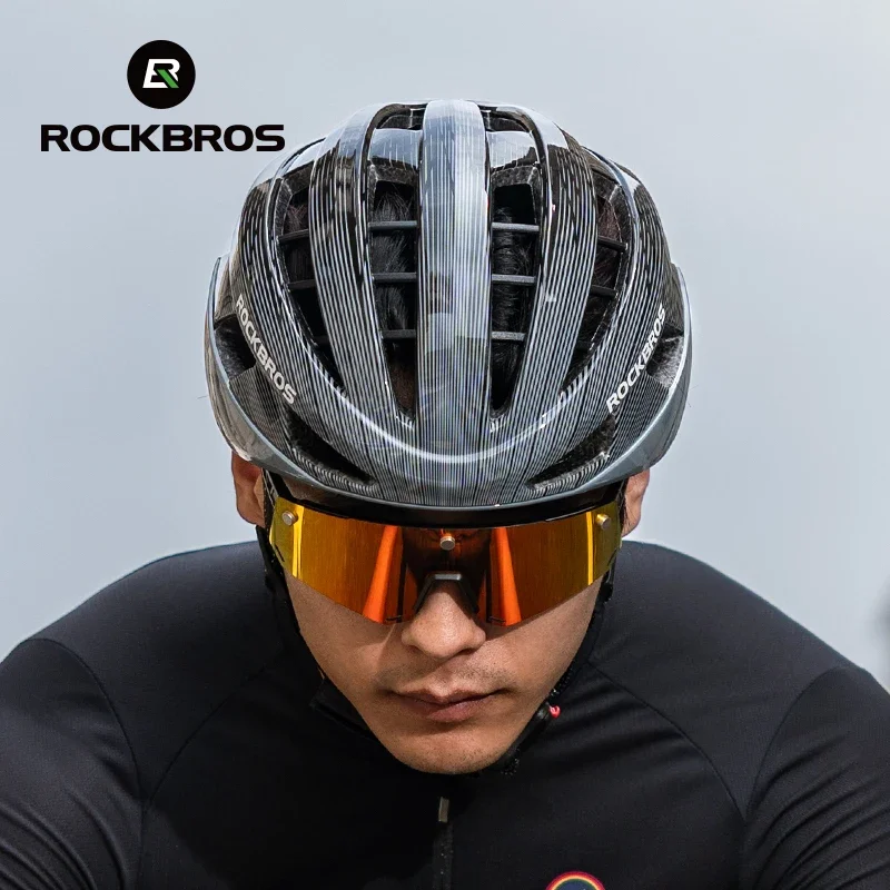 Casco Bici Uomo ROCKBROS Casco Bici Con Luce Di LED, Casco Per