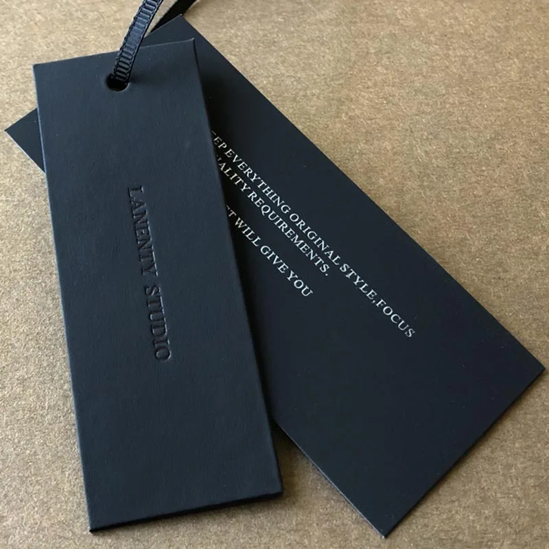 

Black Gold Stamp Tag Customized Women's and Men's Clothing Tag Card Clothing Shop Clothing Label Printing