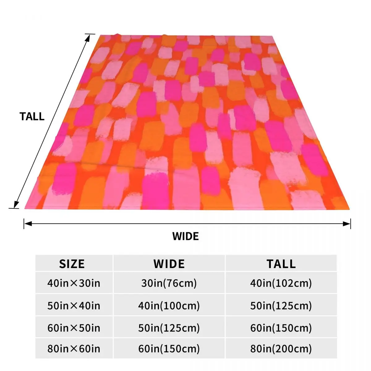 Abstract, Pink And Orange, Paint Brush Effect Blanket Fleece Multi-function Throw Blankets Blanket For Home Throws Bedspread 3