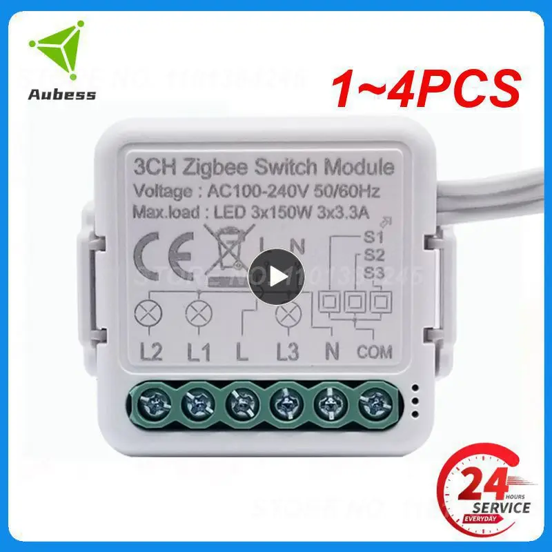 

1~4PCS Tuya Smart Blind Switch Module Support 2 Way Control Roller Shutter Motor Work with Alexa Home