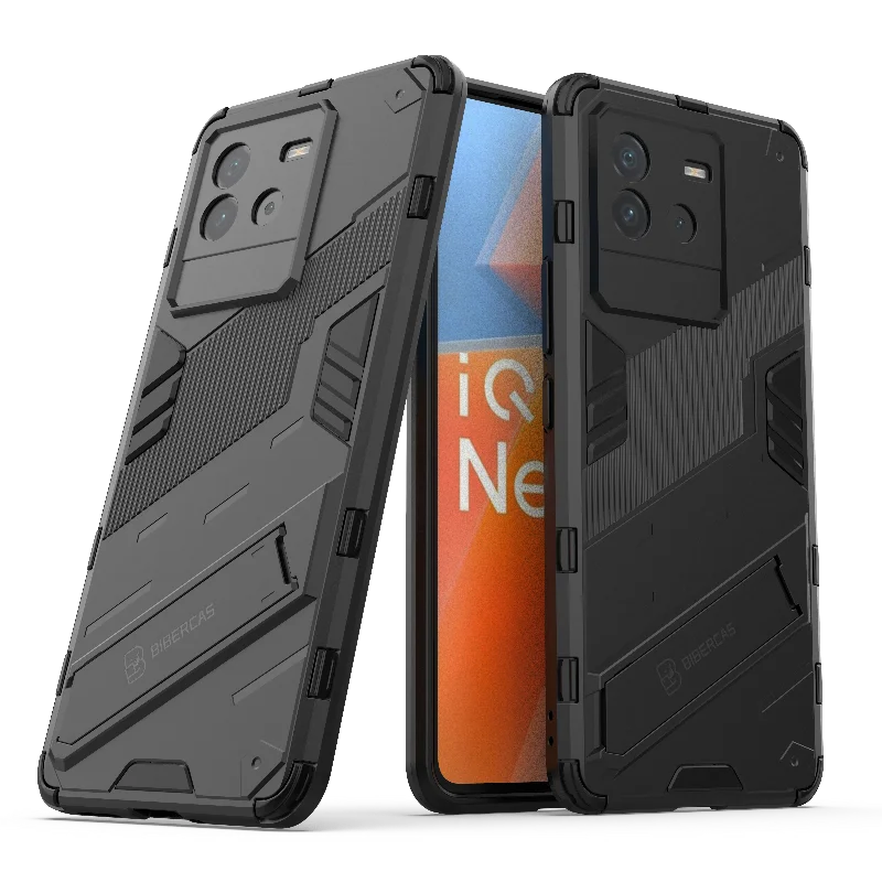 For Vivo Iqoo Neo 6 Case Shockproof Camera Protect Bumper Bracket Stand