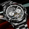 GLENAW High-end Hollow Flywheel Fully Automatic Mechanical Men's Dual Calendar Watch Waterproof Luminous Stainless Steel Watch 6