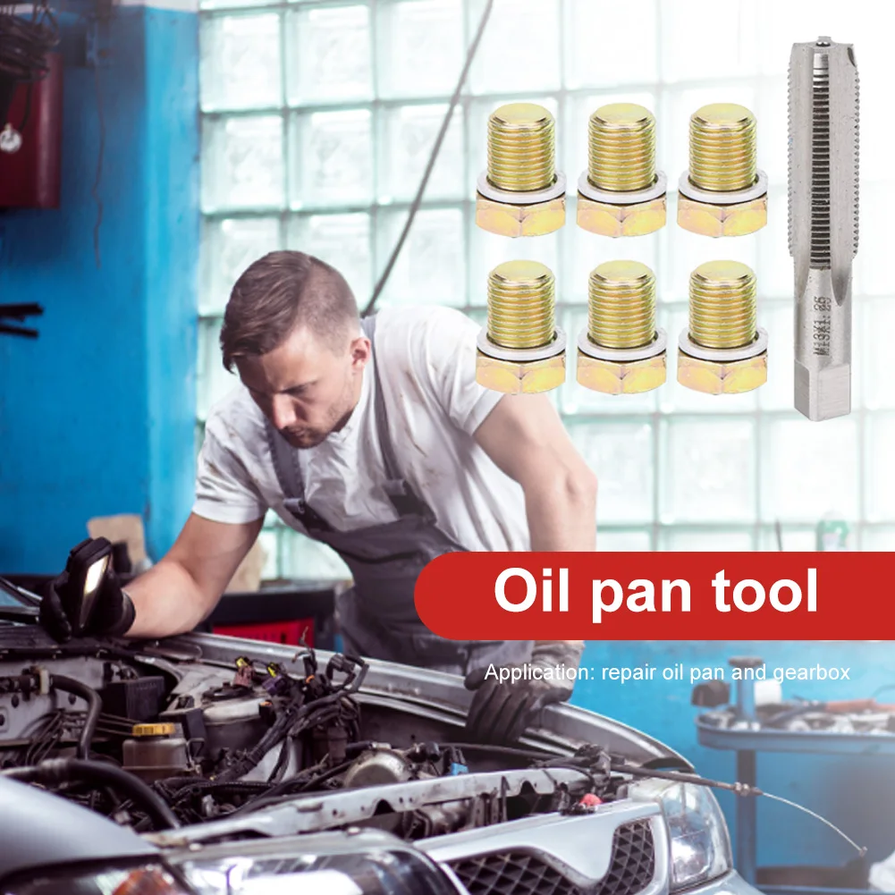Portable Oil Pan Drain Sump Plug Key Car Repair Combination Suit M13x1.25mm Oil Drain Plug Screws Repair Bolt Set