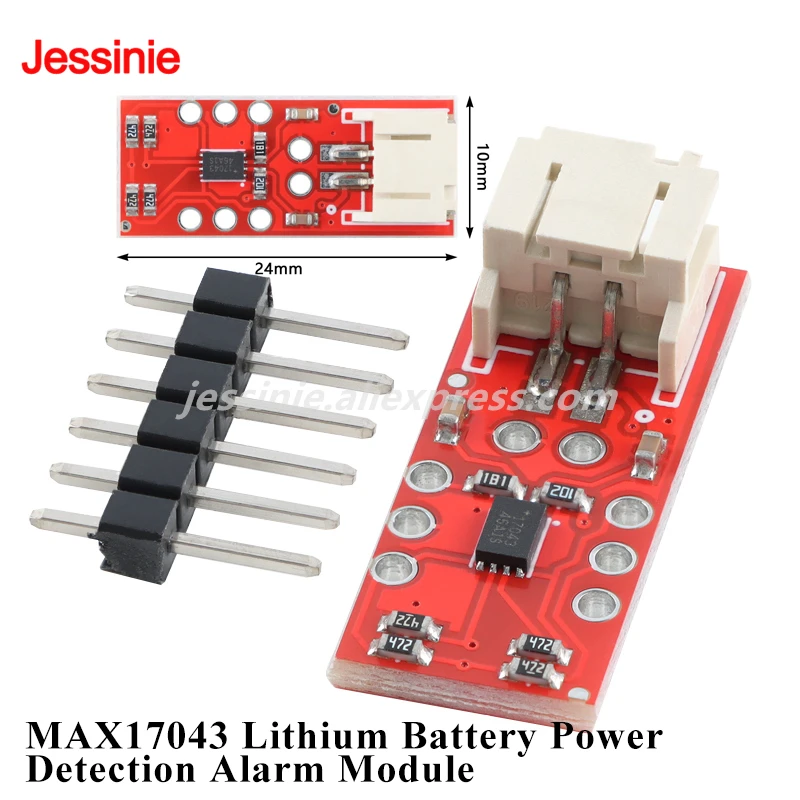 MAX17043 Lithium Battery Power Level Detection Alarm Module with A/D ...