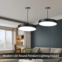 LED Round Pendant Light 110V/220V Ceiling Chandelier Office Ring Hanging Lamps Dining Living Room Home Ceiling Lighting Fixture 1
