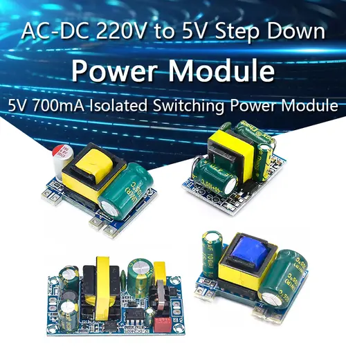 1-10PCS AC-DC 220V to 5V Step Down Converter 5V 700mA Isolated Switching Power Module 3.5W Buck Regulator Precision Power Module