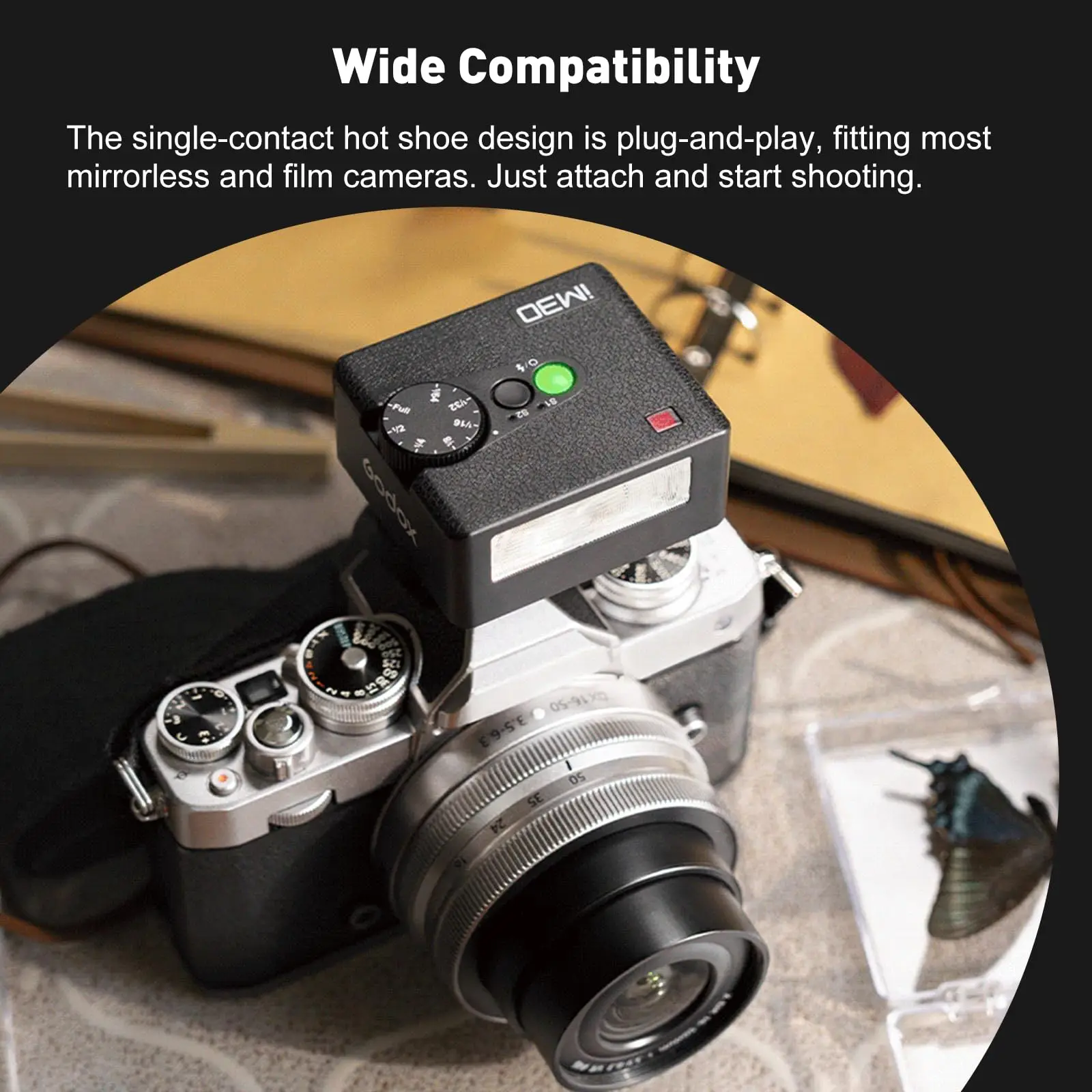 Flexigear FlashTap ( 24mm×14 30mm×1 ) Do Brasil】Godox iM30 Mini Camera Flash for Canon Fuiji f1