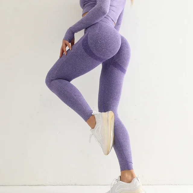 Leggings de sport sans couture pour femmes, taille haute, élastiques, solides, pour yoga, entraînement en salle de sport, pantalons de jogging, accessoires de gym pour femmes