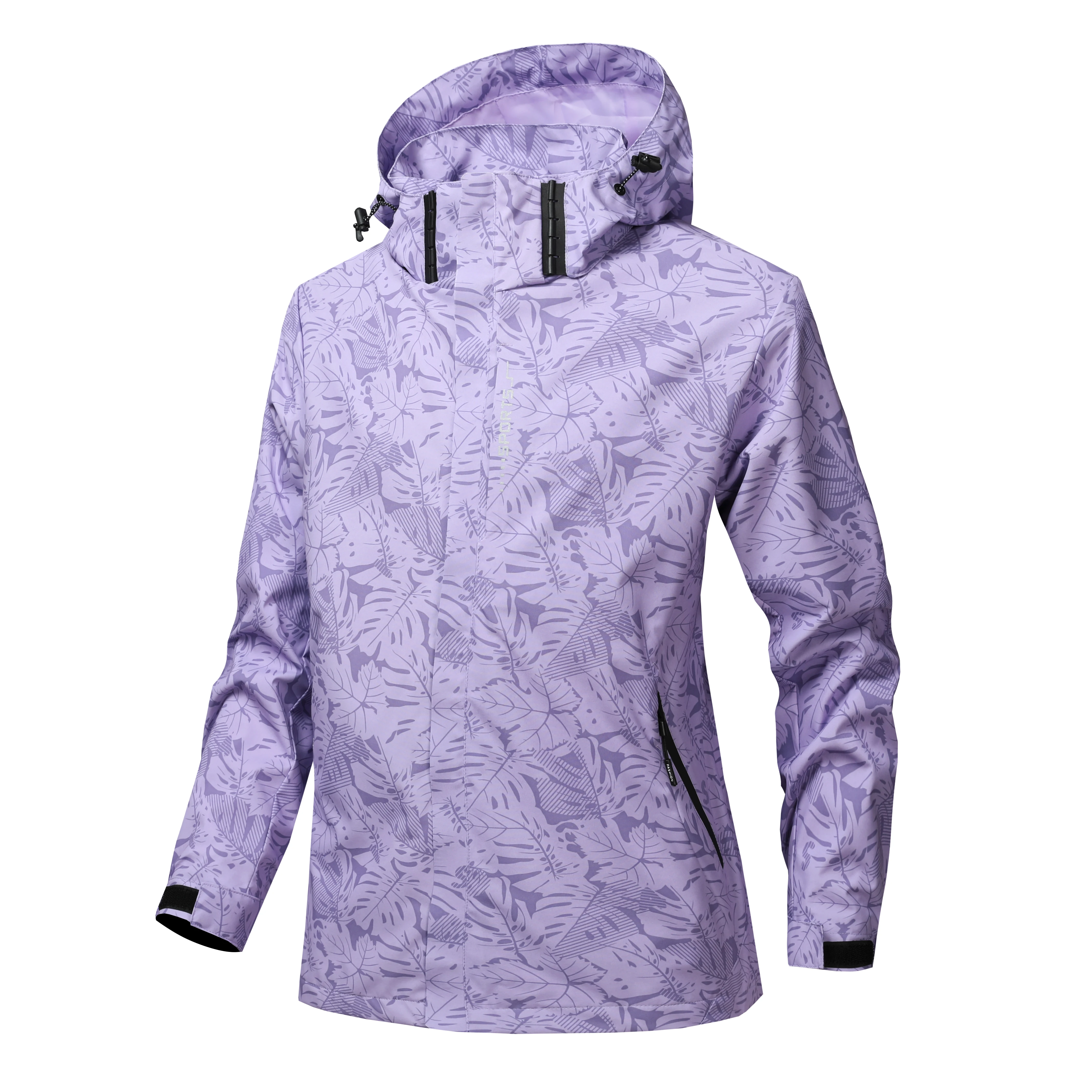 Women's 3-in-1 Multi-Purpose Windbreaker with Detachable Hood and Multiple Pockets