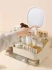 Chic Drawer-Style Cosmetic Organizer With Mirror - Portable Makeup Storage Box For Skincare, Lipstick & More 2