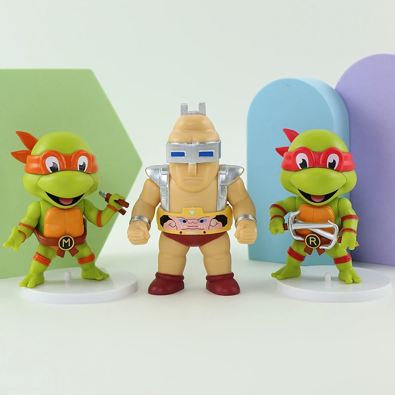 Figuras de acción de Tortugas Ninja Mutantes adolescentes, colección de  adornos, Anime TMNT Donatello Leonardo Raphael Krang, modelo de Juguetes