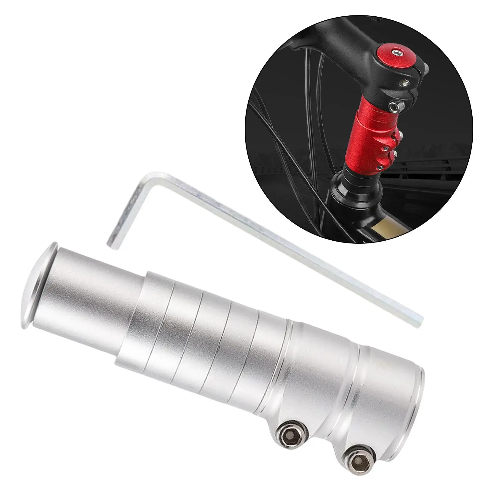Fahrradlenker Gerade QWORK® Fahrrad Lenkererhöhung, Aluminium Fahrrad Vorbau Adapter 28.6mm Hollandrad Lenker