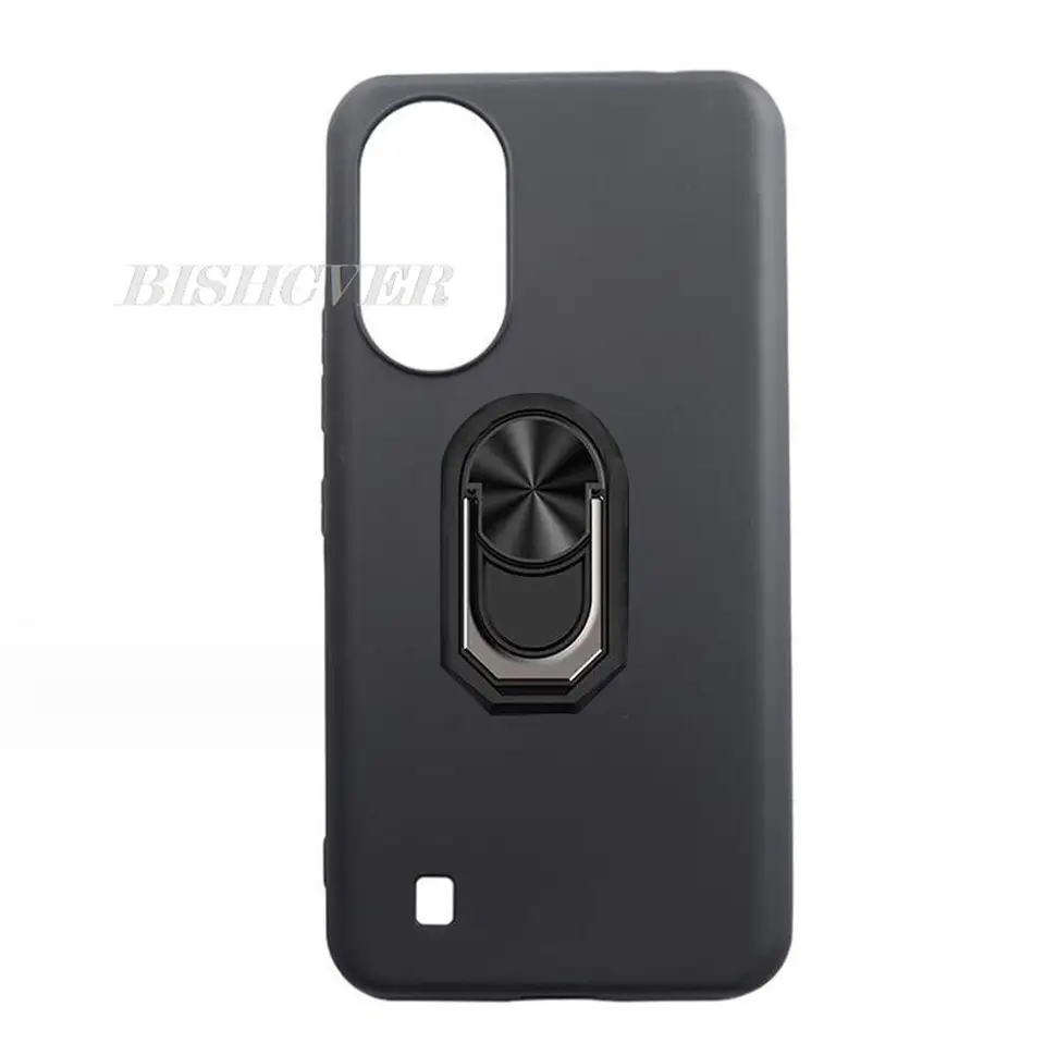 Cover ZTE Blade A33s Con Vetro Temperato Incluso – Custodia Antiurdo Nera + Pellicola Protettiva – Supporto Rotante A 360° - 4