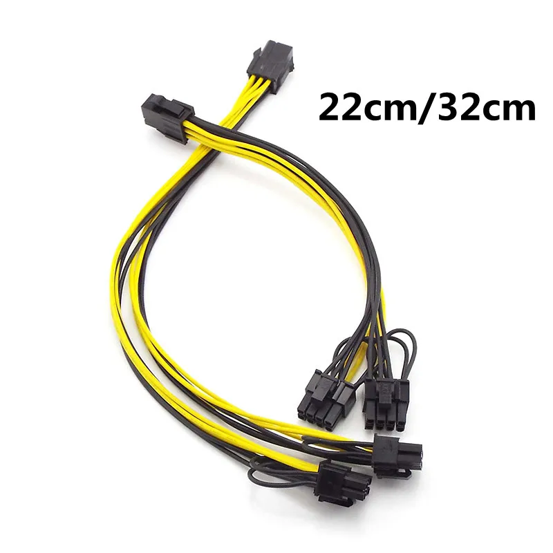 

10x PCI-E 6-контактный двойной 6 + 2-контактный (6-контактный/8-контактный) разветвитель кабеля питания, видеокарта PCIE PCI Express, Удлинительный кабель адаптера питания