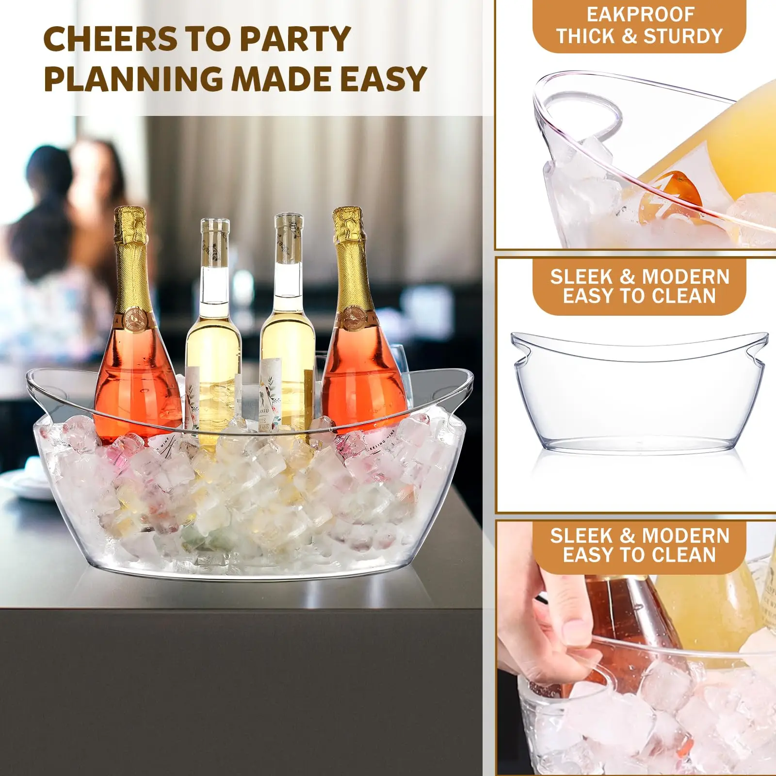 1pcs Plastic Ice Bucket Ice Buckets For Parties Beverage Tub For Bucket Household Kitchen Bar Bottle Cooler Wine Ship Type NEW