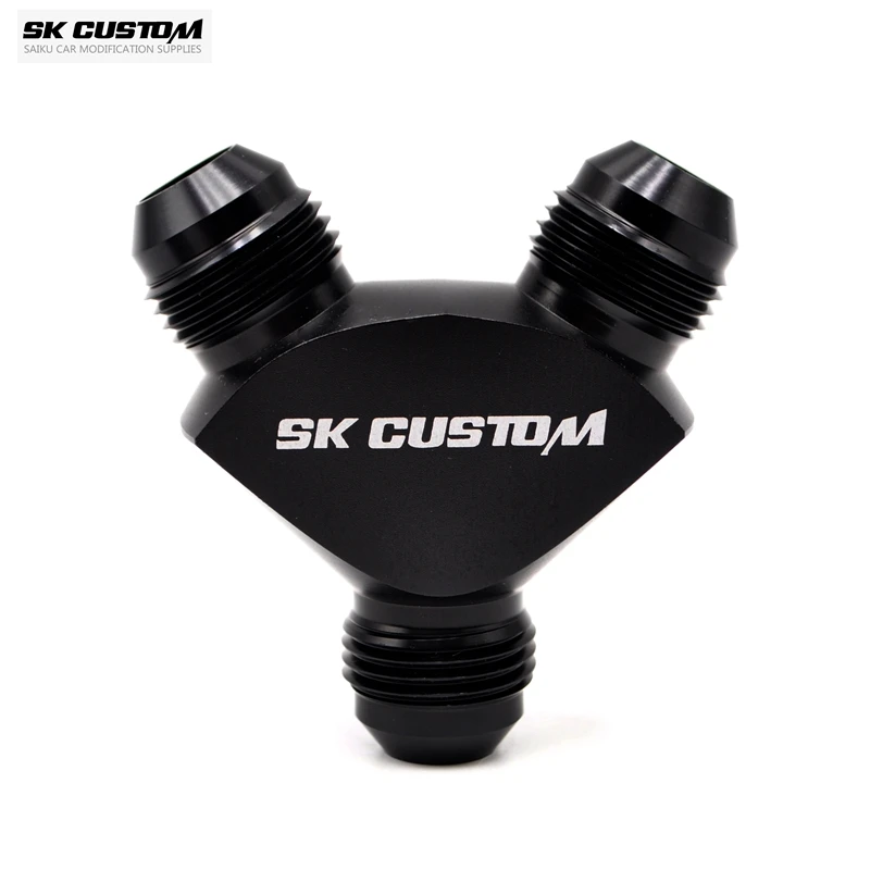 

SK CUSTOM Tee Adapter External Thread An6 An8 Y-Type Adapter Fuel Pipe Adapter Forged Aluminum Alloy CNC Car Modified Oil Pipe