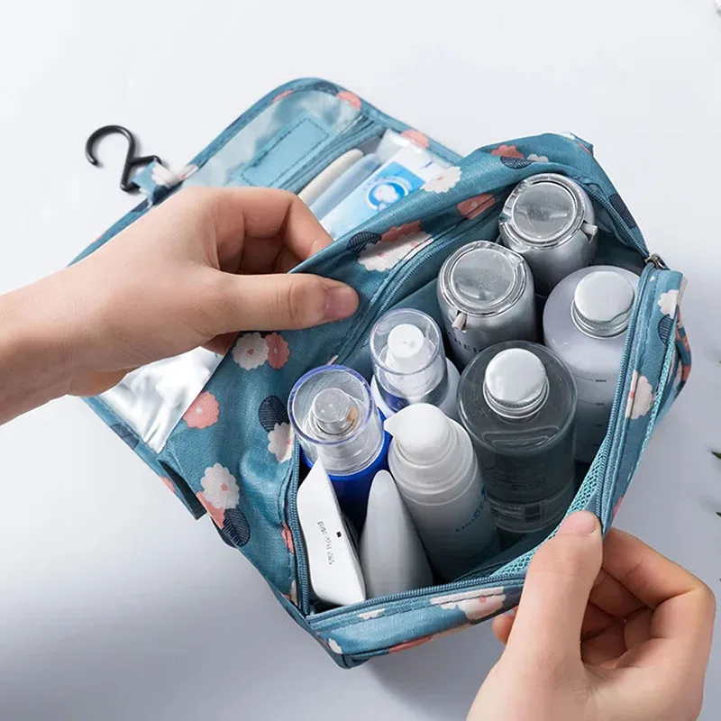 Cosmetic Bag Women Travel Pouch Waterproof Toiletries Beauty Organizer Ladies Bathroom Neceser Makeup Storage Bag With Hook Wash 4