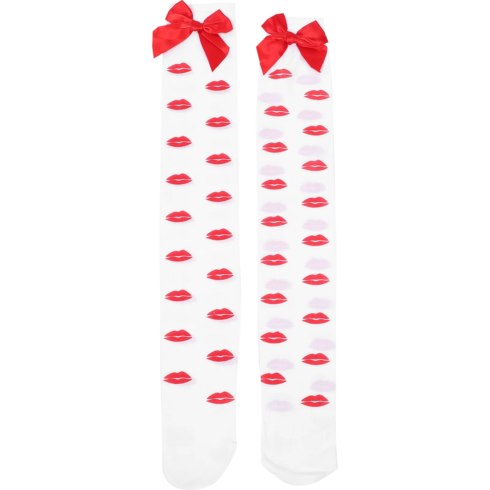 

Decor Stockings Decorative Thigh Socks over Knee for Lady Halloween Bow