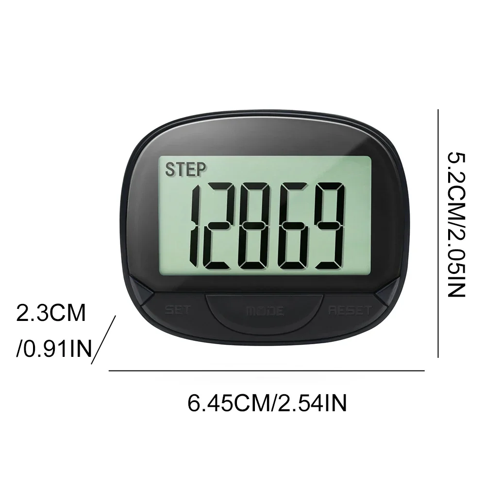 Clip-On Pedometer Calorie Pedometer Digital Display Simple Step Tracker Large Screen Multifunctional for Women Men