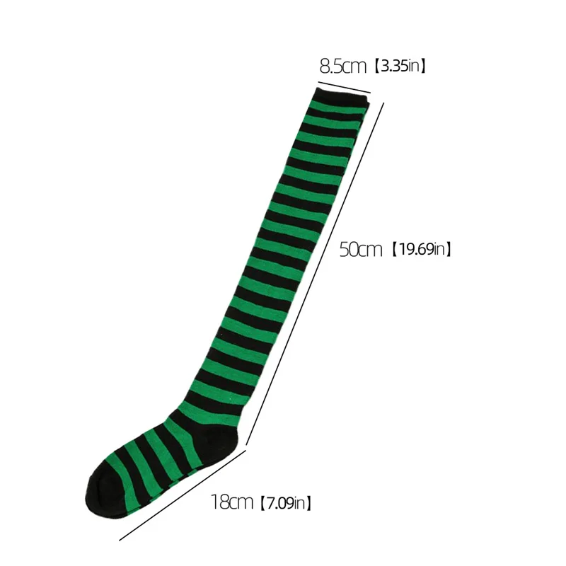 Japan Style Christmas Cosplay Party Socks Above Knee Knit Striped Long Stockings for Over 12 Years Old Big Girls Women Kids Socks