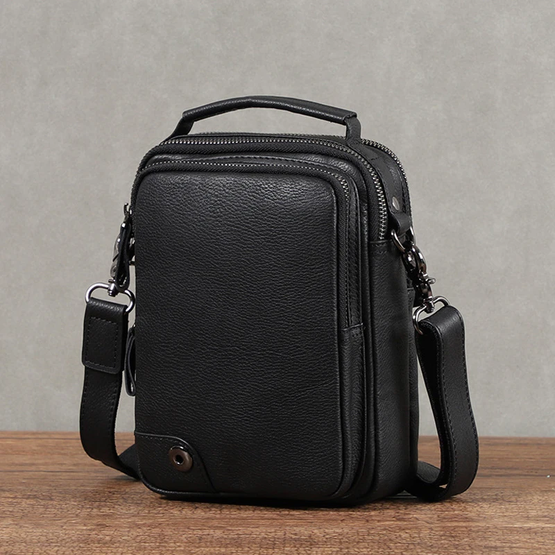 

EUMOAN New men's shoulder bag leather men's bag casual men's crossbody bag head layer cowhide men's small handbag