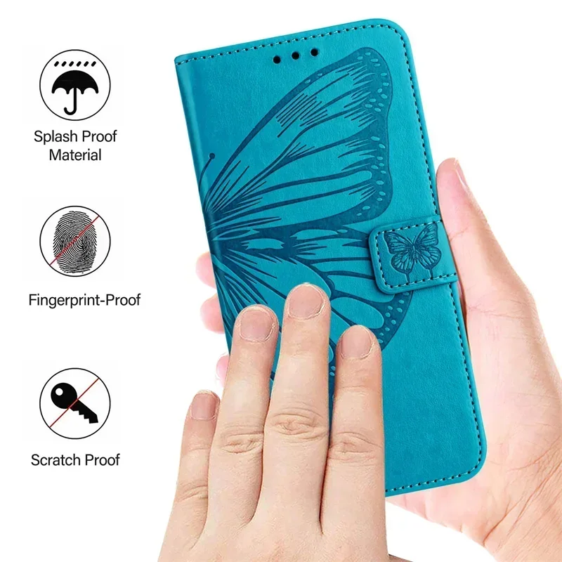 3D Butterfly Leather Phone Case - Stylish Flip Cover by