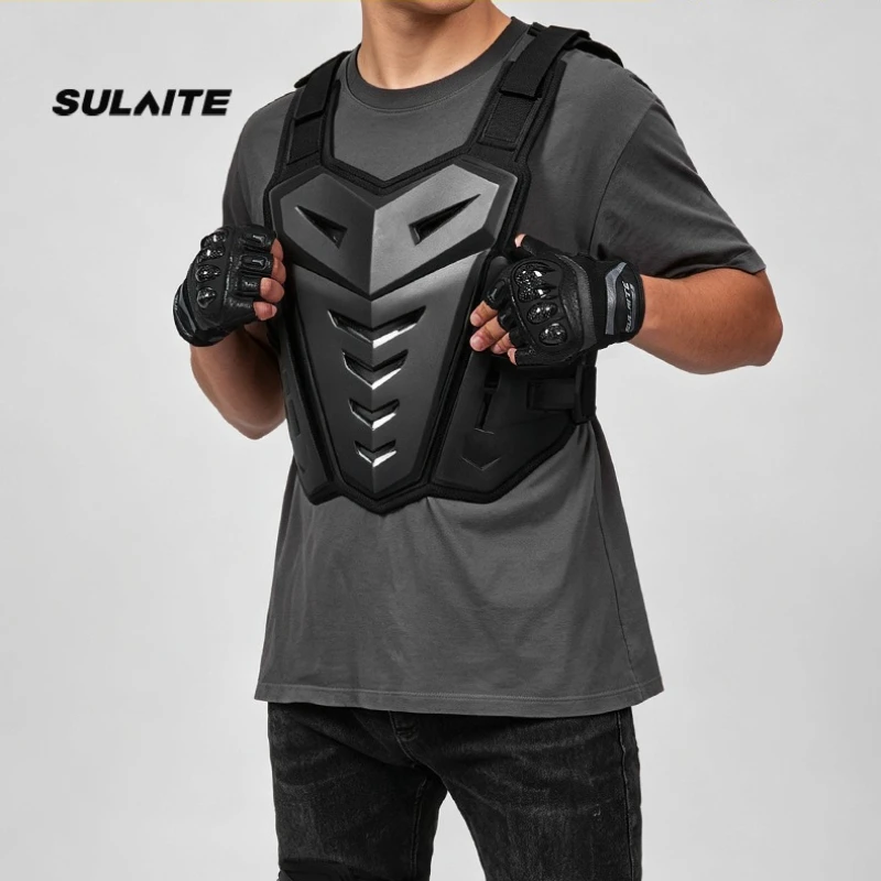 SULAITE 오프로드 보호 장비 안티드롭 조끼 여름 통기성 라이딩 가슴 패드 무릎 패드 세트 라이딩 보호 장비