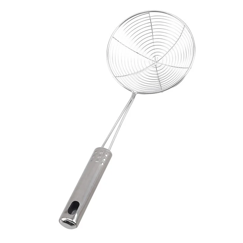 Stainless Steel Skimmer Mesh Strainer Colander Pot Fried Filter Mesh Deep Fryer Oil Frying Scoop Sieve Kitchen Cooking Tool