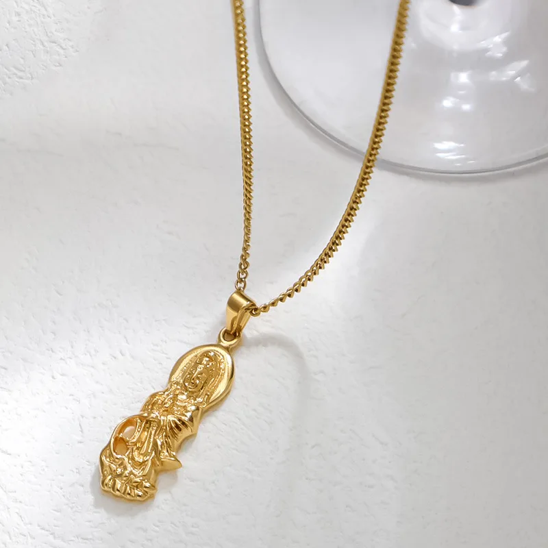 MODAGIRL 18K Gold Plated Stainless Steel Thousand Hands Guanyin Buddha Pendant Buddhist Jewelry Making Lucky Charm Gift 2