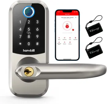 Hornbill Fingerprint Smart Door Lock Bluetooth Digital Electronic Locks Keyless Entry Deadbolt Home Security Protection Handle 4