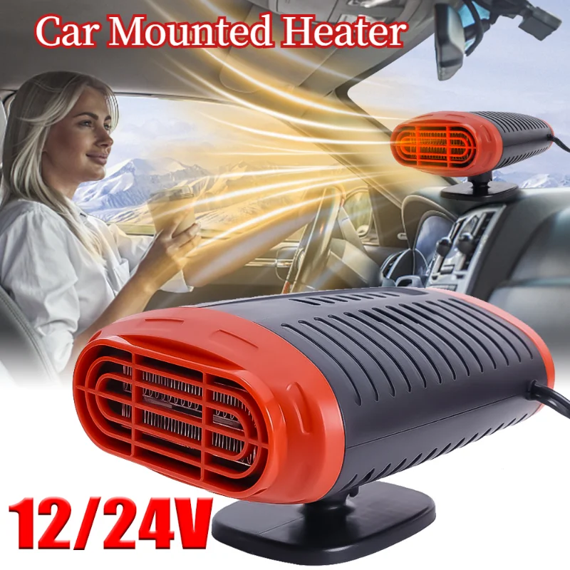 

12/24V Winter Car Heater Fan Warm Air Car Electric Dryer Windshield Defrosting Snow Defogger 180° Adjusting Rotation 150w