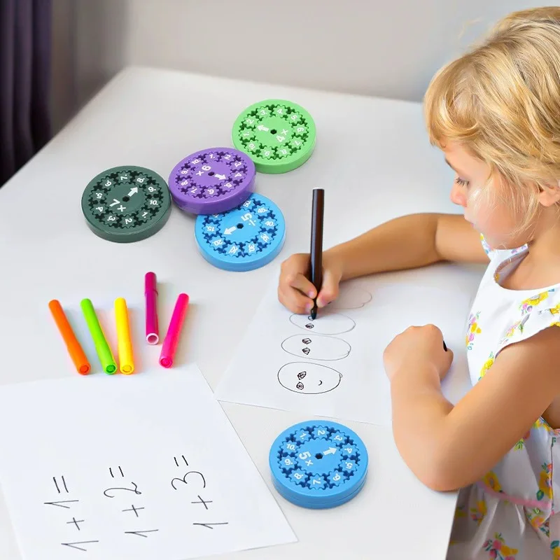 Math Fidget Spinners Educational Toy Set for Kids - Fun Fingertip Games for Learning Addition, Subtraction, Multiplication & Division