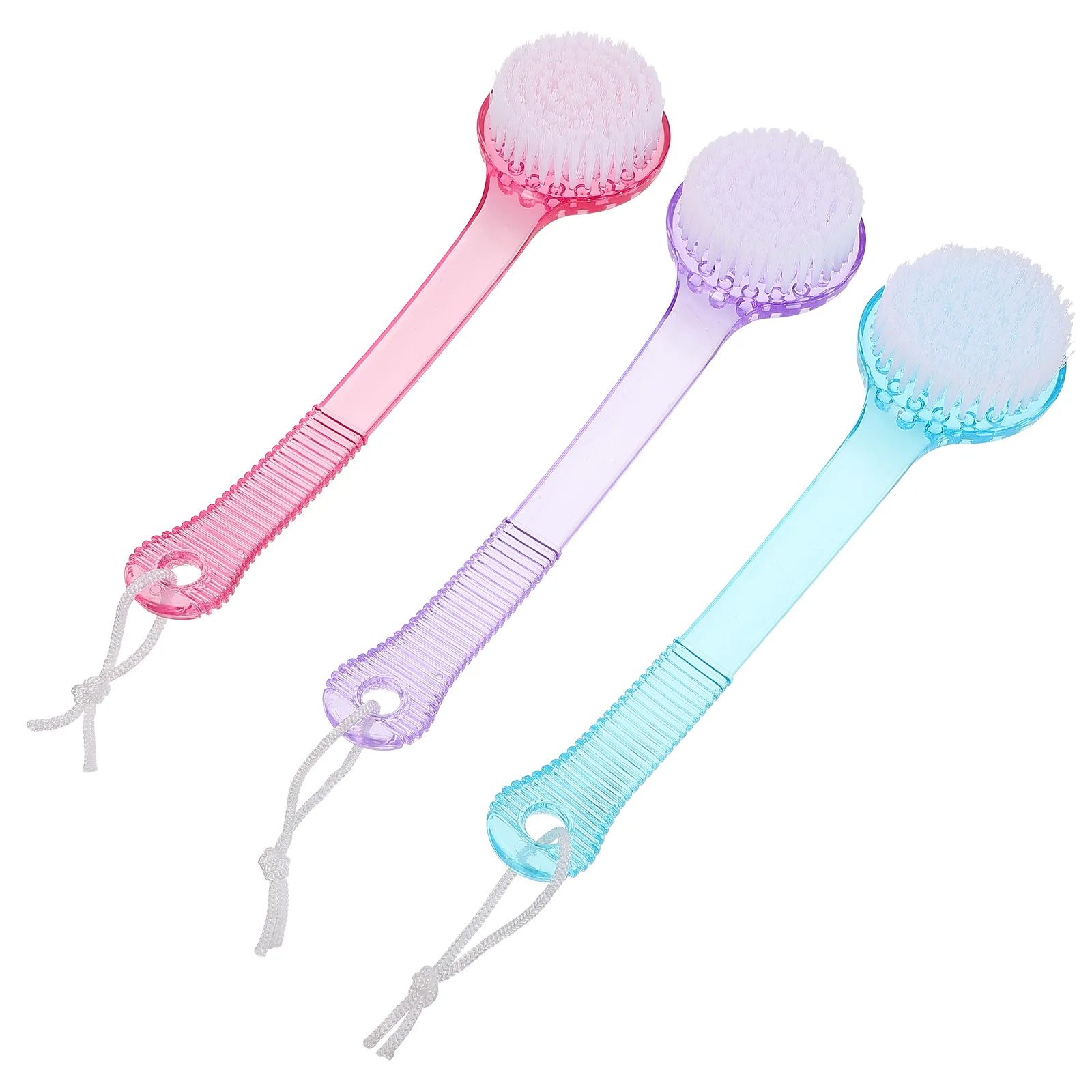 

3 Pcs Long Handle Cleaning Brush Household Bath Massage Bathing Back Scrubbers Facial Cleansing Hair Plastic Tools