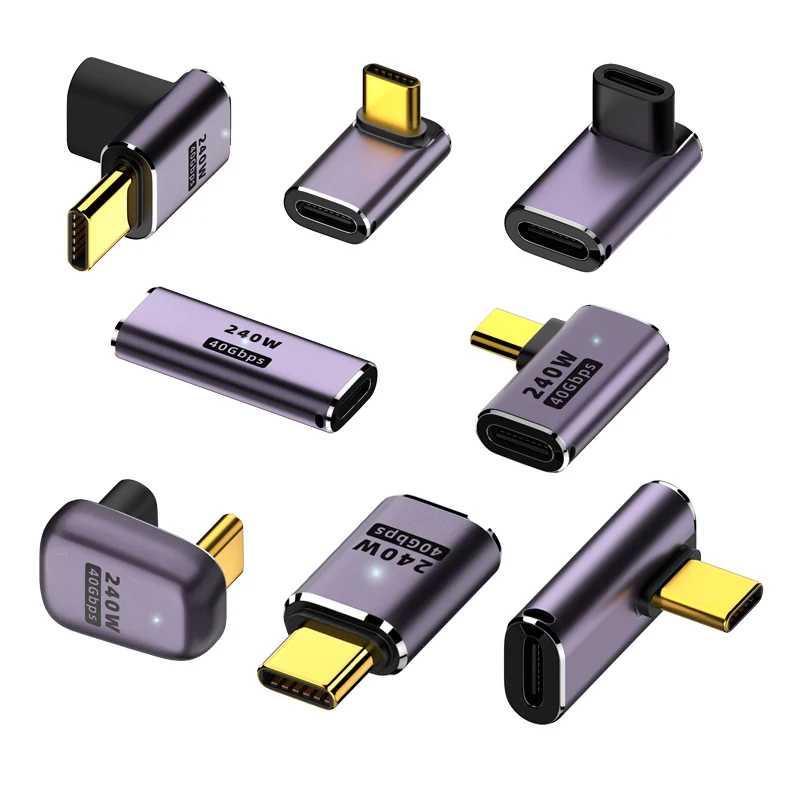타입 C OTG 어댑터 USB 4 40Gbps 데이터 전송 고속 충전 240W, 썬더볼트 4 USB C 컨버터 8K 오디오 비디오 USB 4.0 어댑터