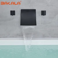 ห้องน้ำอ่างอาบน้ำก๊อกน้ำอ่างล้างหน้าก๊อกน้ำทองเหลืองติดผนังอ่างล้างหน้าก๊อกน้ำ3 Pcs น้ำตกก๊อกน้ำ Dual Handle Sink Mixer แตะ 1