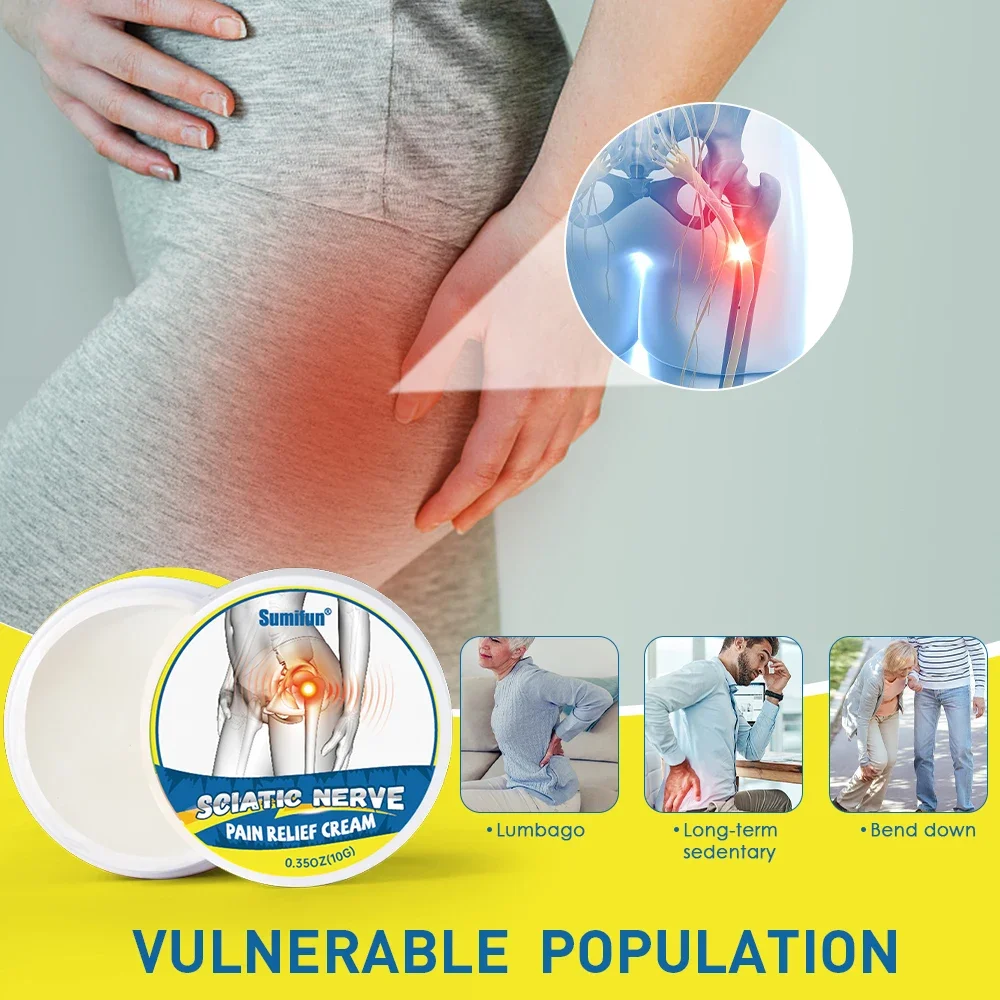 Pain Relief Cream Sumifun 10g Sciatic Nerve Pain Relief for Body Buttocks Pain Piriformis Hip Joint Orthopedic Ache