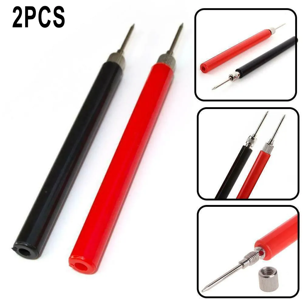 

2pc 128mm Digital Multimeter Spring Test Probe Tip Insulated Test Hook Wire Connector Electrical Test Probe Test Leads Equipment