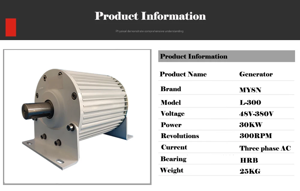 Description Picture 3 of item30KW 20KW 96V 110V 230V 380V Low RPM Permanent Magnet Generator 3 Phase AC Alternators Use For Motor Drive WaterTurbine