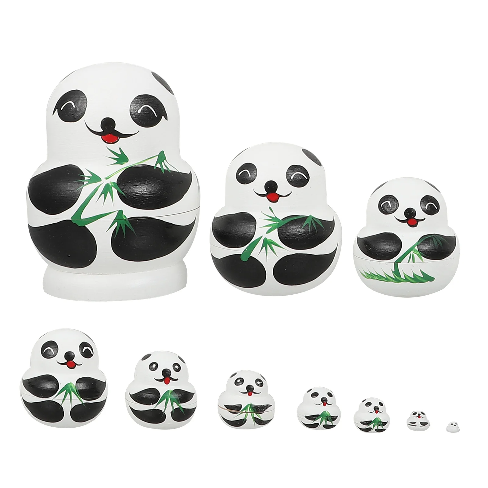 

Ten-layer Panda Matryoshka Painted Matryoshkas Toys Birthday Gift Dolls Wooden Russian Stacking Kids Playset