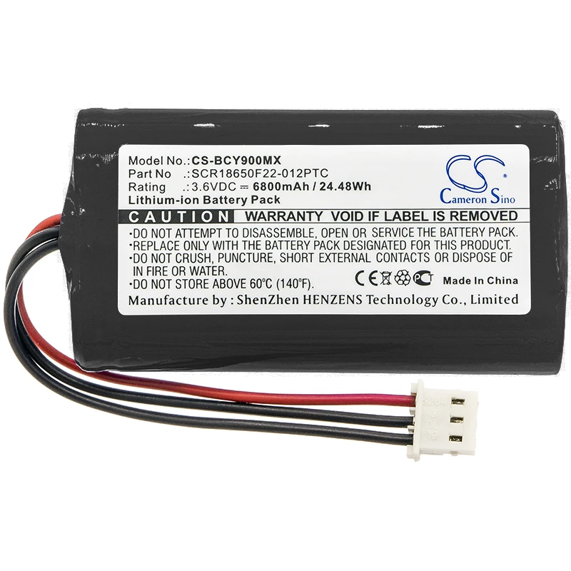 

Cameron Sino 6800mAh Battery For Bionet Oximete OXY9 Wave SCR18650F22-012PTC