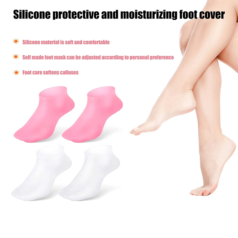 1Pair Silicone Socks Foot Spa Moisturizing Gel Sock Exfoliating And Preventing Dryness Cracked Foot Skin Care Anti Cracking Sock
