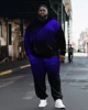 Biggmans Plus Size Clothing for Men's Skull Color Block Big Size Long Sleeved Pants Hoodie Set 7Xl 8Xl 9Xl 6
