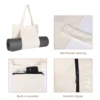 Yoga Mat Bag Large Capacity Washable Foldable Lightweight Pilates Mat Case Bag Durable Canvas Carry Bag for Fitness Dance Gym 3
