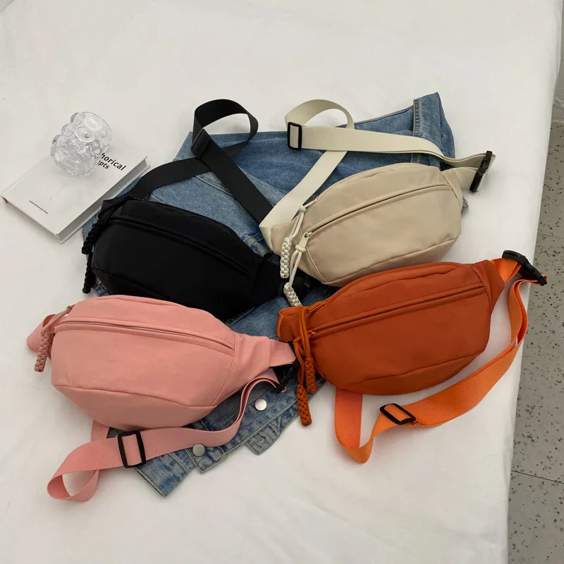 Borsa a tracolla da donna, Marsupio sportivo in tela, Marsupio a mezzaluna casual per corsa - immagine 3