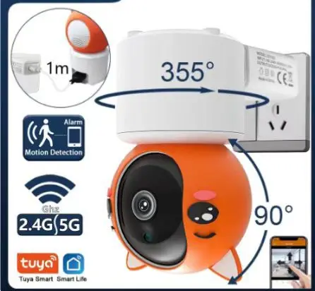 2MP 1080P Tuya APP Wireless PTZ IP Camera Temperature Display Lullaby Baby Monitor Intercom Crying Alarm Babysistter Nanny Cam security camera,wireless baby monitor,video baby monitor